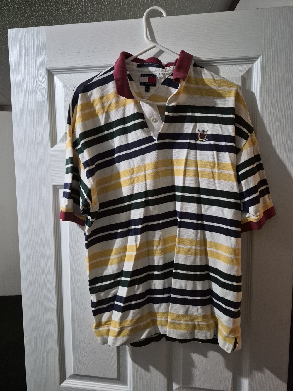 Tommy Hilfiger Yellow, Navy & Green Striped Polo Shirt